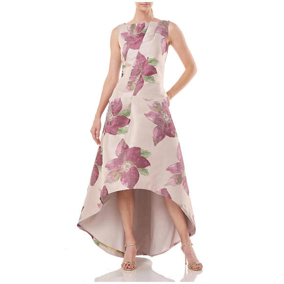 New Kay Unger New York Floral Hi-Low Gown Evening Dress Size 6 $398 - Picture 1 of 9